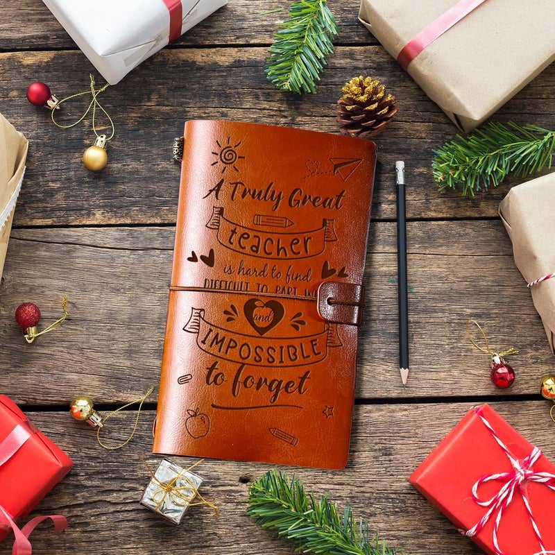 PRSTENLY Teacher Gifts Leather Journal, Teacher Appreciation Gifts 140 Page Refillable Notebooks, Thank You Back to School Gifts for Teacher Women Men Valentines Thanksgiving Christmas - Image 5